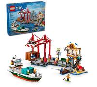 Lego City Seaside Harbor con Juguete de Barco de Carga, Modelo de grúa contenedor y Barco con 8 Minifiguras Incluidas, Juego de construcción para niños y niñas de 8 años en adelante, Idea de Regalo
