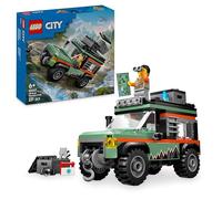 LEGO City Todoterreno 4x4 de Montaña Vehículo de Construcción de Juguete con Accesorios como Cámara y Linterna y Minifigura, Regalo de Cumpleaños para Niños y Niñas de 6 Años o Más 60447