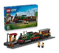 LEGO City Tren de Vapor Clásico de Juguete - Maqueta Stem de Locomotora con Ténder de Carbón, Vagón de Pasajeros, Vías, Andén y 5 Minifiguras - Regalo para Niños de 7+ Años - 60511