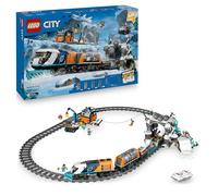 LEGO City Tren Expreso Polar Ártico de los Exploradores - Tren de Juguete Teledirigido - Quitanieves, 22 Tramos de Vías, 6 Minifiguras y Caída de Rocas - Regalo para Niños y Niñas de 7+ Años 60470