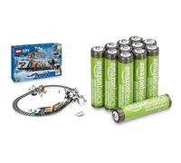 LEGO City Tren Expreso Polar Ártico RC, 22 vías, 7+ años, 60470, & Pilas AAA Recargables Amazon Basics 12 unid, 850mAh