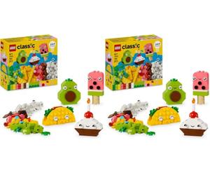 LEGO Classic Amigos Nutritivos Creativos Comida de Juguete para Niños y Niñas de 4 Años o Más, Ladrillos de Colores para Construir un Cupcake, Helado, Aguacate y Taco, Regalo Infantil 11039