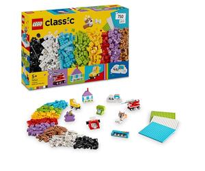 LEGO Classic Caja Creativa para Construir y Jugar con Ladrillos de Colores, Casa, Perro, Camión de Bomberos, Teclado, Nubes, Arcoíris y Más Juguetes, Manualidades para Niños y Niñas de 5+ Años 11044