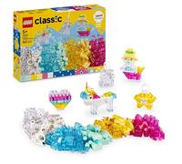 LEGO Classic Caja de Magia Transparente - Juguete de Construcción con Ladrillos de Colores - Figuras de Animales, Nave Espacial, Unicornio, Narval y Más - Regalo para Niñas y Niños de 5+ Años - 11040