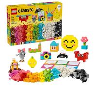 LEGO Classic Caja Feliz Creativa de Ladrillos de Colores Surtidos, Set para Construir Animales de Juguete, Figura de Pájaro, Abeja, Mono, Araña, Flor, Regalo para Niñas y Niños Desde 5 Años 11042