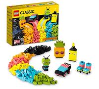 LEGO Classic Creative Neon Colors Fun Brick Box Set 11027, juguete de construcción para crear un coche, piña, alienígena, patines y más, aprendizaje práctico para niños, niñas de 5 años en adelante