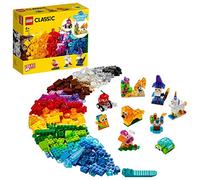 LEGO Classic Ladrillos Creativos Transparentes, Juego de Construcción para Hacer Figuras de Animales de Juguete o Vehículos, Regalo para Niños y Niñas de 4 Años o Más 11013