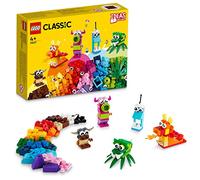 LEGO Classic Monstruos Creativos, Caja de Ladrillos para Construir, Juguete para Niños y Niñas de 4 Años o Más, Set para Crear 5 Mini Figuras de Colores 11017