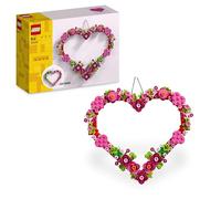 LEGO Corazón Decorativo - Kit de Manualidades Infantiles de maqueta con Flores, Hojas y Corazones Pequeños - Regalo de Cumpleaños para Niñas y Niños de 9+ Años 40638