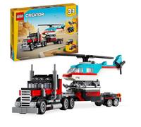 LEGO Creator 3 en 1 Camión Plataforma con Helicóptero Convertible en Vehículos de Juguete: Avión de Hélices, Bólido y Coche SUV, Regalo para Niños y Niñas de 7 Años o Más 31146