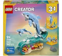 LEGO Creator 3 en 1 Animales Marinos: Hermosos Delfines 31385 | Juguetes para niñas de 9+ años, animal transformable en caballito de mar o cangrejo, regalo de cumpleaños, 542 piezas