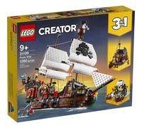 LEGO Creator 3 en 1 Barco Pirata 31109 - Juego de construcci n - Barco de juguete con posada en la Isla Calavera con 4 minifiguras y figura de ti