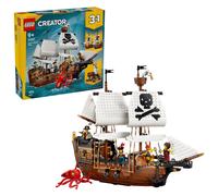 LEGO Creator 3 en 1 Barco Pirata Clásico de Juguete - Maqueta Transformable en Castillo o 2 Barcos Gemelos - Decoración para la Habitación - Regalo de Cumpleaños para Niños y Niñas de 9+ Años - 31387
