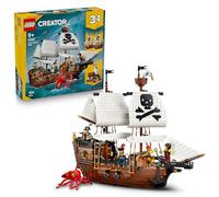 LEGO Creator 3 en 1 Barco Pirata Clásico de Juguete - Maqueta Transformable en Castillo o 2 Barcos Gemelos - Decoración para la Habitación - Regalo de Cumpleaños para Niños y Niñas de 9+ Años - 31387