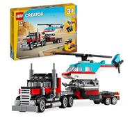LEGO Creator 3 en 1 Camión Plataforma con Helicóptero Convertible en Vehículos de Juguete: Avión de Hélices, Bólido y Coche SUV, Regalo para Niños y Niñas de 7 Años o Más 31146
