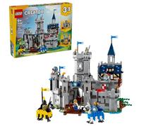 LEGO Creator 3 en 1 Castillo Medieval de los Caballeros del Corcel de Juguete - Transformable en Torneo de Justas o Aldea - 6 Minifiguras y Caballos - Regalo para Niños y Niñas de 9+ Años - 31168