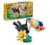 LEGO Creator 3 en 1 Fauna Salvaje: Tucán Tropical con Flor - Animal de Juguete Transformable en Mariposa o Figura de Pez Tropical - Regalo Creativo para Niños y Niñas de 7+ Años 31173