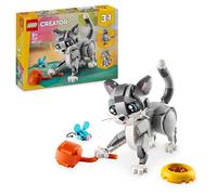 LEGO Creator 3 en 1 Gato Juguetón de Juguete - Transformable en Figura Articulada de Perro o Paloma - Juego con Animales - Regalo de Cumpleaños para Niñas y Niños de 8+ Años 31163