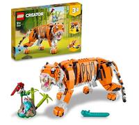 LEGO Creator 3-en-1 Tigre Majestuoso, Panda Rojo o Pez Carpa, Set de Animales de Juguete para Construir para Niños y Niñas de 9 Años, Juego Creativo, Idea de Regalo de Cumpleaños 31129