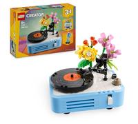 LEGO Creator 3 en 1 Tocadiscos con Flores Vintage, Set de Construcción Musical Convertible en Radio Retro o Micrófono de Juguete, Juguetes Musicales para Niñas y Niños de 8+ Años 31172