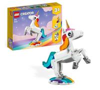 LEGO Creator 3 en 1 Unicornio Mágico de Juguete - Figura de Animal Transformable en Caballito de Mar o Pavo Real - Regalo Creativo para Niñas y Niños de 7+ Años 31140