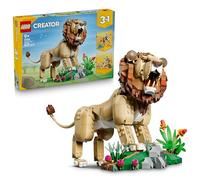 LEGO Creator 3en1 Fauna Salvaje: León Majestuoso de Juguete - Figuras de Animales Transformable en Leona o 2 Cachorros - Decoración para la Habitación - Regalo para Niñas y Niños de 8+ Años - 31386