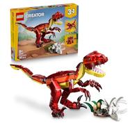 LEGO Creator 3en1 Feroz Dinosaurio - Figuras de Dinosaurios Transformables en Velocirraptor, Stegosaurus o Pterosaurio - Regalo de Cumpleaños para Niñas y Niños de 8+ Años - 31379