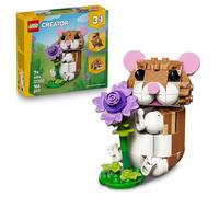 LEGO Creator 3en1 Lindo Hámster con Flor - Figuras de Animales Transformables en Erizo o Águila de Juguete - Decoración del Dormitorio - Regalo de Cumpleaños para Niñas y Niños de 7+ Años - 31376