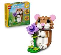 LEGO Creator 3en1 Lindo Hámster con Flor - Figuras de Animales Transformables en Erizo o Águila de Juguete - Decoración del Dormitorio - Regalo de Cumpleaños para Niñas y Niños de 7+ Años - 31376
