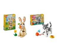 LEGO Creator 3in1 Playful Cat Toy Transforms into a Pigeon or Pet Dog Figure+ 3in1 Cute Bunny Toy - Transforms into a Llama Figure or Seal 31163 + 31162