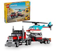LEGO Creator - Camión plano 3 en 1 con juguete de helicóptero, se transforma de juguete de camión plano a avión hélice a Hot Rod y juguetes de coche SUV, idea de regalo para niños y niñas a partir de