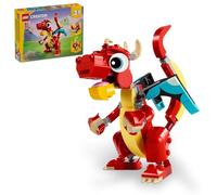LEGO Creator - Juguete de dragón rojo 3 en 1, se transforma de juguete de dragón a juguete de pez a juguete de fénix, idea de regalo para niños y niñas de 6 años en adelante, juego de juguetes de