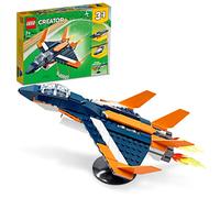 LEGO Creator Reactor Supersónico, Juego de Construcción Creativo 3-en-1: Avión, Helicóptero y Lancha de Juguete, Set de Vehículos para Niños y Niñas de 7 Años o Más 31126
