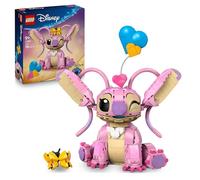 LEGO | Disney Ángela - Juguete de Construcción en Ladrillo de Lilo y Stitch - Figura Articulada de Amiga Rosa de Stitch - 3 Globos de Corazón y Mariposa - Regalo para Niñas y Niños de 9+ Años 43257