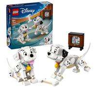 LEGO | Disney Lucky y Penny: Cachorros de 101 Dálmatas de Juguete - Figuras Articuladas de Perros con Cabeza, Patas y Cola Móviles - Accesorios de Hueso y TV - Regalo para Niñas de 6+ Años 43271