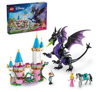 LEGO | Princesas Disney Maléfica en Forma de Dragón de Juguete de Construcción, Regalo para Niñas y Niños de 7 Años o Más Fans de La Bella Durmiente con Mini Muñeca de Aurora 43240