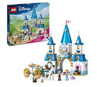 LEGO | Disney Princess Castillo y Carroza de Cenicienta de Juguete - Mini Muñecos de Cenicienta, Príncipe y Figuras de Gus, Caballo y Gato Lucifer - Regalo para Niñas de 6+ Años 43275