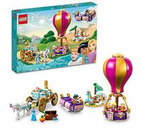 LEGO Disney Princess Viaje Encantado de las Princesas, Juego 3en1, Mini Muñecas Cenicienta, Rapunzel y Jasmín, Carroza con Caballo, Alfombra Mágica y Globo, Regalos Niñas y Niños de 6 Años o Más 43216