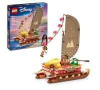 LEGO | Disney Vaiana 2 Canoa de Aventuras de Vaiana - Barco de Juguete con Vela Textil, Hoguera, 3 Mini Muñecos Inc. Loto y Moni y Cerdito Púa - Regalo Creativo para Niñas de 6+ Años y Fans 43270