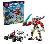 LEGO DREAMZzz Meca Tigre de Cooper y Bólido de Zero, Coche y Robot de Juguete para Niños y Niñas de 9 Años o Más, Juego de Roles con Minifiguras y Figura Articulada, Regalo de Cumpleaños 71497
