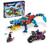 LEGO DREAMZzz - Juego de juguetes de construcción de coche de cocodrilo 71458, reconstruye de coche a camión todoterreno y mini-barco, cuenta con 3 minifiguras, regalo de cumpleaños para niños de 8