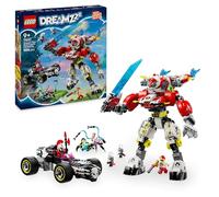 LEGO DREAMZzz Meca Tigre de Cooper y Bólido de Zero, Coche y Robot de Juguete para Niños y Niñas de 9 Años o Más, Juego de Roles con Minifiguras y Figura Articulada, Regalo de Cumpleaños 71497