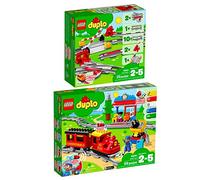 LEGO Duplo 10882 10874 Town Train Tracks + Town Trains Steam Train