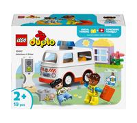 LEGO Duplo Mi Ciudad Ambulancia y Conductor - Juegos Didácticos para Niños y Niñas de 2+ Años - Kit Médico Infantil con Coche y Casita de Juguete, 2 Figuras y Ladrillo de Primeros Auxilios 10447