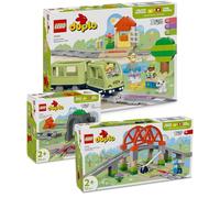 Lego DUPLO Aventura de ferrocarril Juego de 3 - Starter Set con tren DUPLO eléctrico, Lego DUPLO puente ferroviario, túnel de ferrocarril y rieles ferroviarios (10425, 10426 y 10427), a partir de 2
