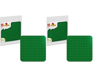 LEGO Duplo Base de Construcción Verde - Juguete Montessori para Niños y Niñas de 1+ Años - Soporte de Exposición para Juguetes de Construcción - Regalo Infantil de Cumpleaños 10460 (Paquete de 2)