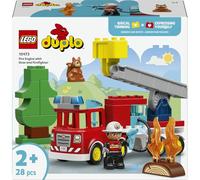 LEGO Duplo Camión de Bomberos con Manguera y Bomberos 10473 | Juguetes para niños de 2+ años, motricidad fina, camión de bomberos y ardilla, regalo de cumpleaños, 28 piezas