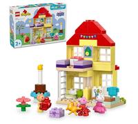 LEGO Duplo Casa de Cumpleaños de Peppa Pig Casita de Juguete con 3 Figuras y Tarta, Juego de Aprendizaje para Construir, Regalo para Niñas y Niños de 2 Años o Más 10433