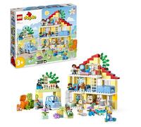 LEGO Duplo Casa Familiar 3en1, Juego Educativo Casa de Muñecas, Juguete para Niñas y Niños de 3 Años o Más, Coche de Juguete, 3 Maneras de Construir, 5 Figuras, 2 Animales, Regalos Niños 10994