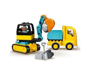 Lego Duplo Crawler Truck And Excavator 2 Figuras Trabajadores Construcción